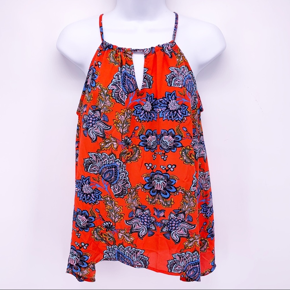 Collective Concepts Floral Tank Top Blouse Size Petite Small